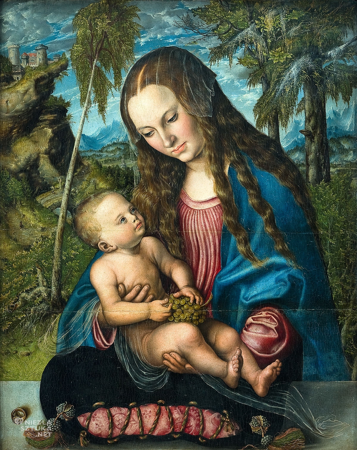 Lucas Cranach, Madonna pod jodłami, XVI wiek, sztuka niemieckie, malarstwo religijne, renesans, Niezła Sztuka