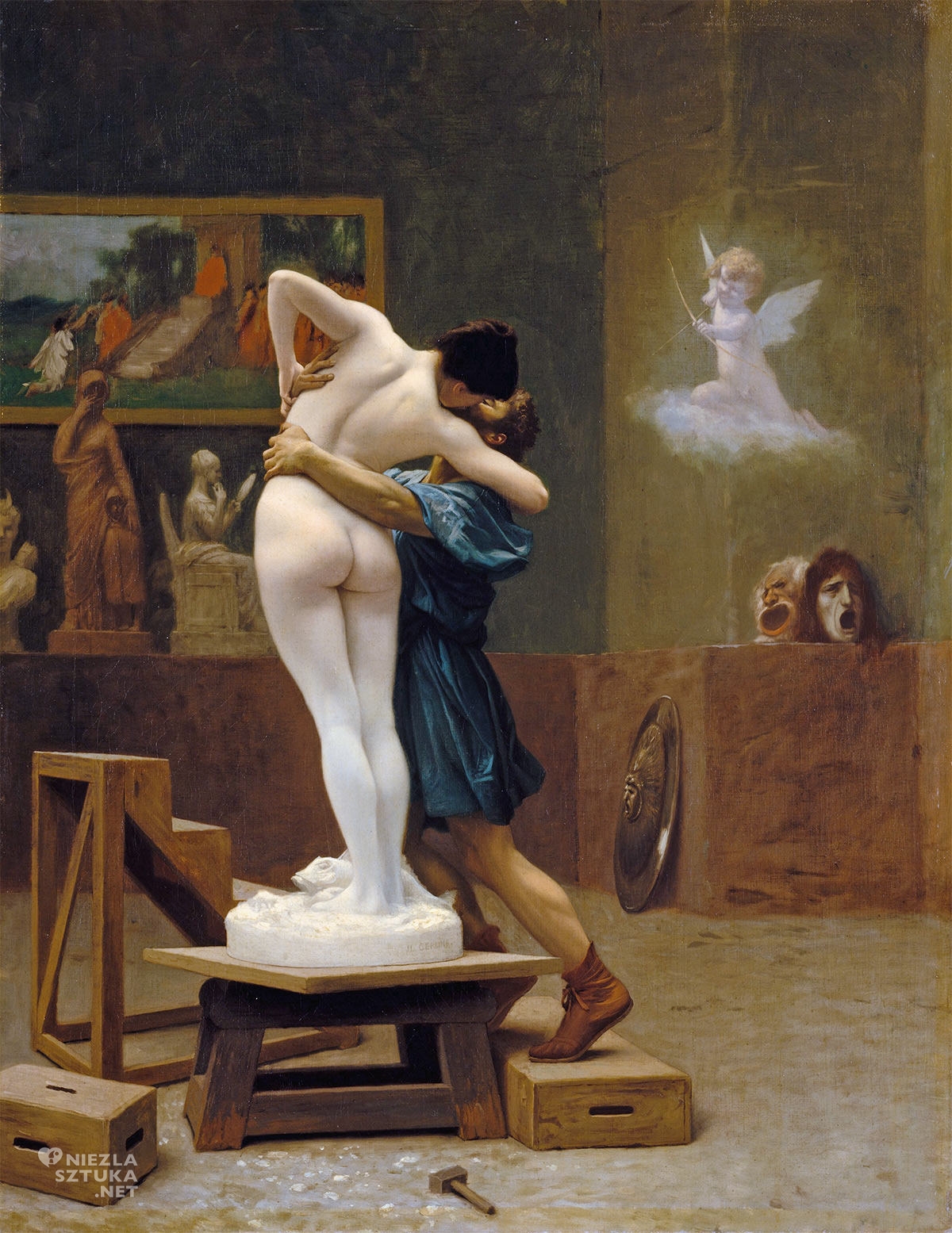 Jean-Leon Gerome, Pigmalion i Galatea, sztuka francuska, malarstwo europejskie, Niezła Sztuka