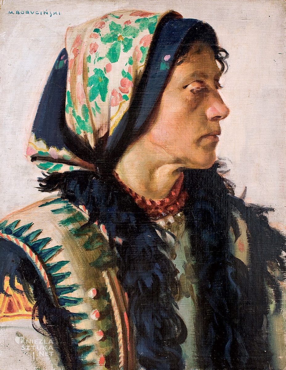 Michał Boruciński, Portret Hucułki, sztuka polska, malarstwo polskie, Niezła Sztuka