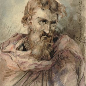 Cyprian Kamil Norwid, Starzec z długą brodą, rysunek, akwarela, grafika, Niezła Sztuka