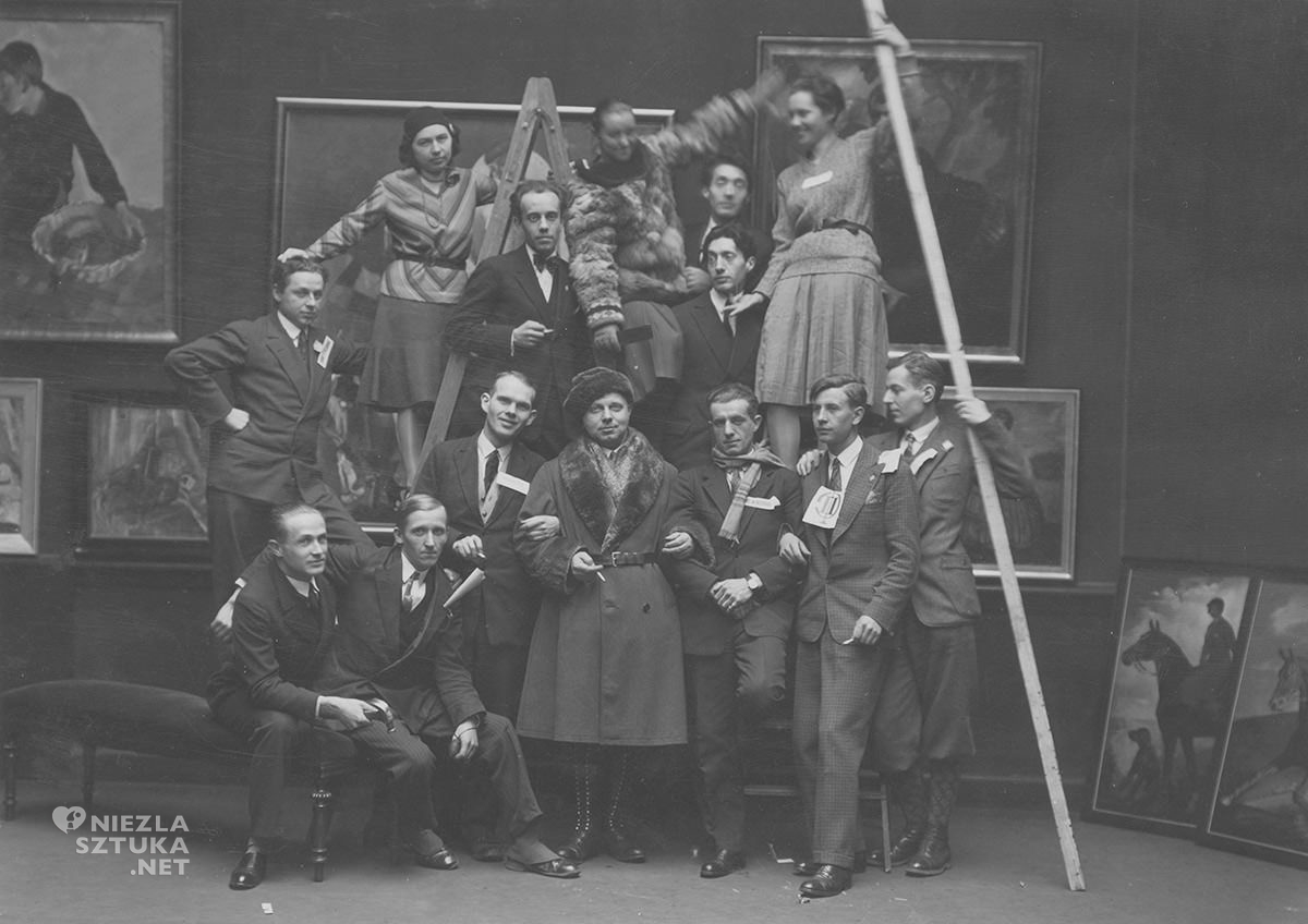 Tadeusz Pruszkowski, Pruszkowski z uczniami, studenci Pruszkowskiego, Kazimierz Dolny, sztuka polska, malarz polski, niezła sztuka