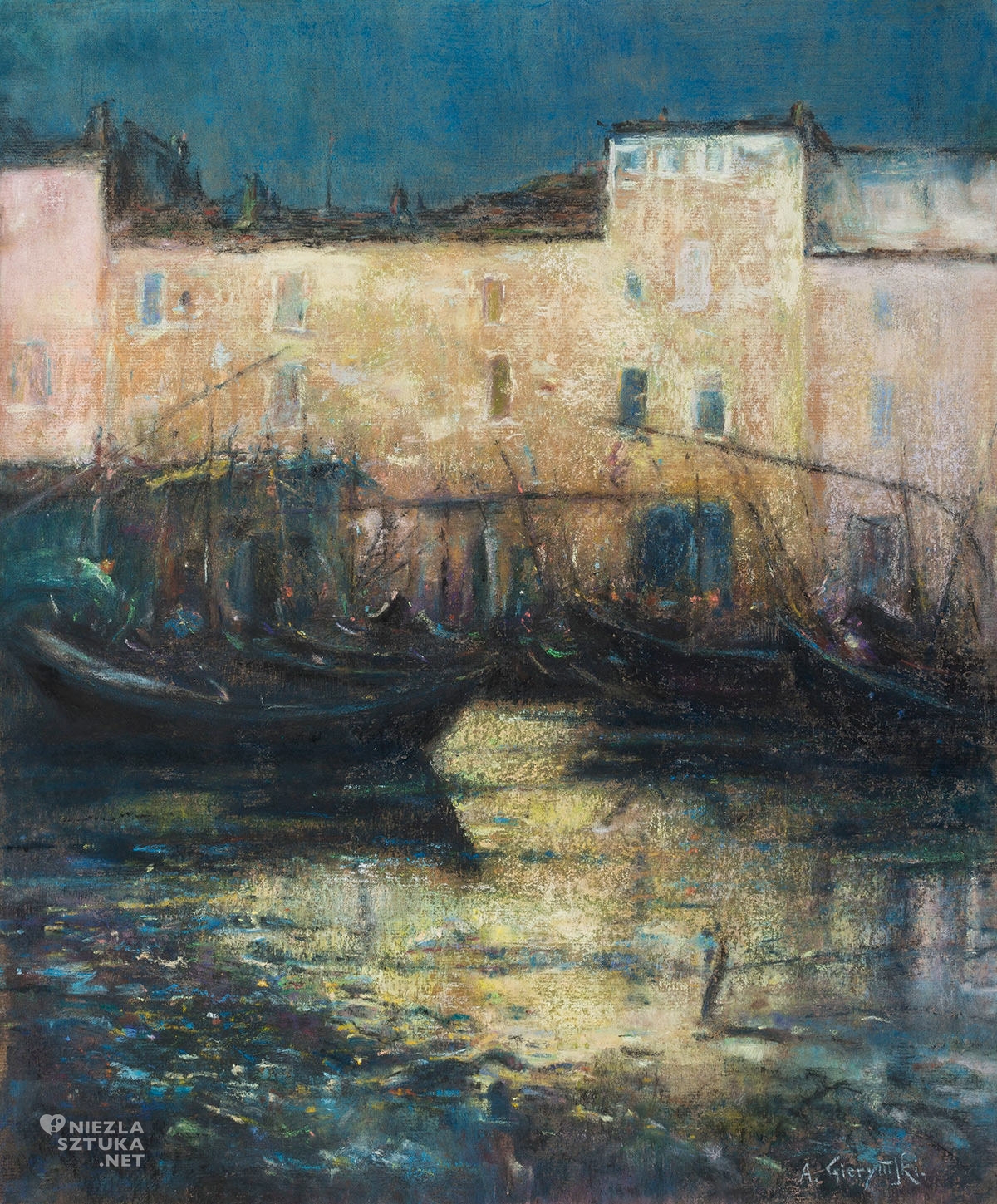 Aleksander Gierymski, Domy nad kanałem, polska sztuka, Wenecja, Bytom, niezła sztuka