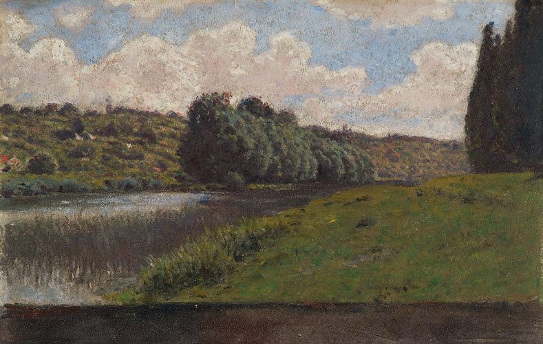 Aleksander Gierymski, Krajobraz włoski z cyprysami, sztuka polska, malarstwo polskie, Włochy, niezła sztuka