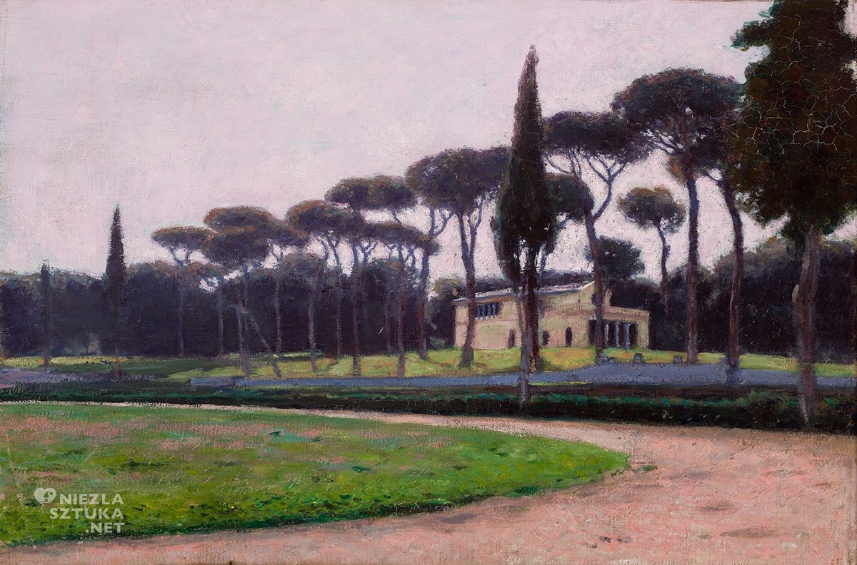 Aleksander Gierymski, Villa Borghese w Rzymie, Włochy, sztuka polska, niezła sztuka