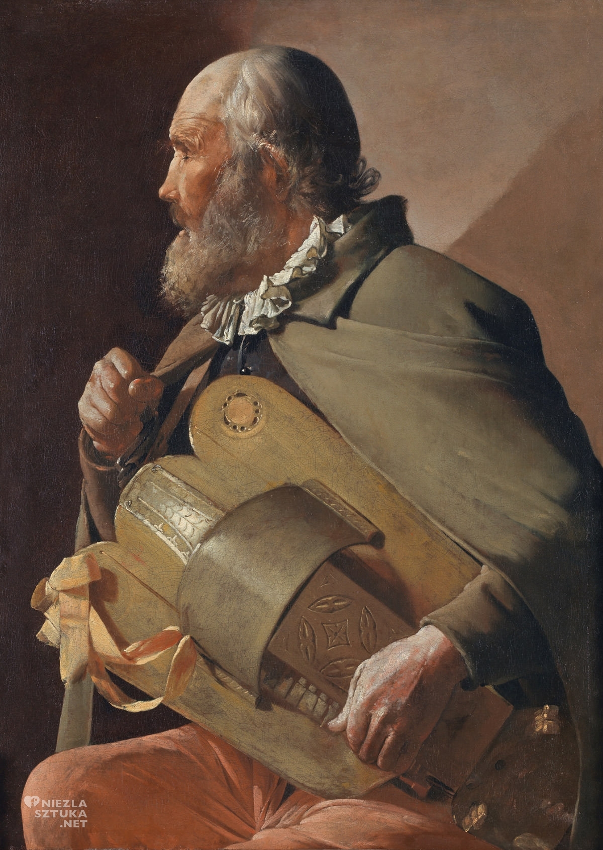 Georges de La Tour, Niewidomy mężczyzna grający na lirze, sztuka francuska, barok, Niezła Sztuka