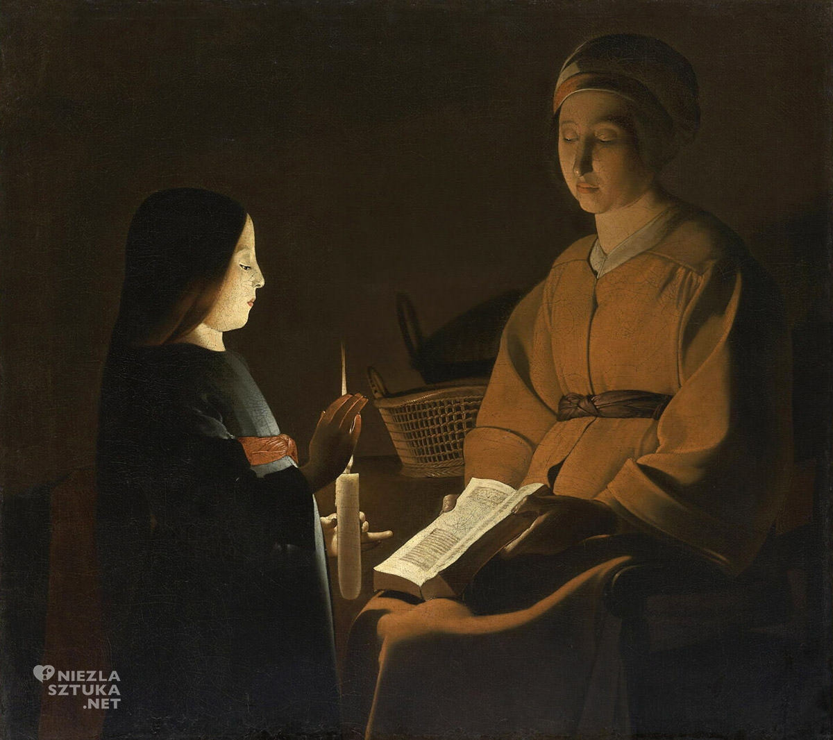 Georges de La Tour, Edukacja dziewicy, barok sztuka francuska, Luwr, Niezła Sztuka