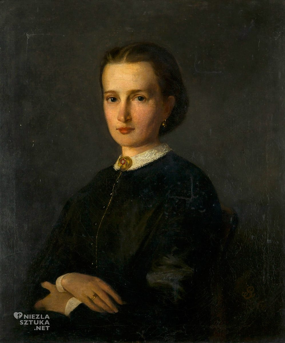 Artur Grottger, Portret kobiety, sztuka polska, malarstwo polskie, Niezła Sztuka