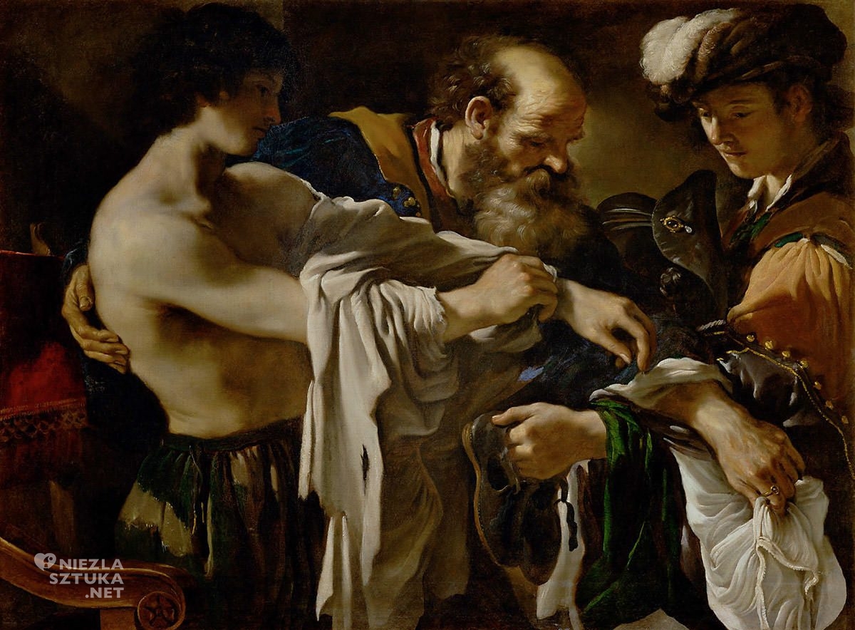 Guercino, Giovanni Francesco Barbieri, Powrót syna marnotrawnego, malarstwo religijne, barok, sztuka włoska, Niezła Sztuka