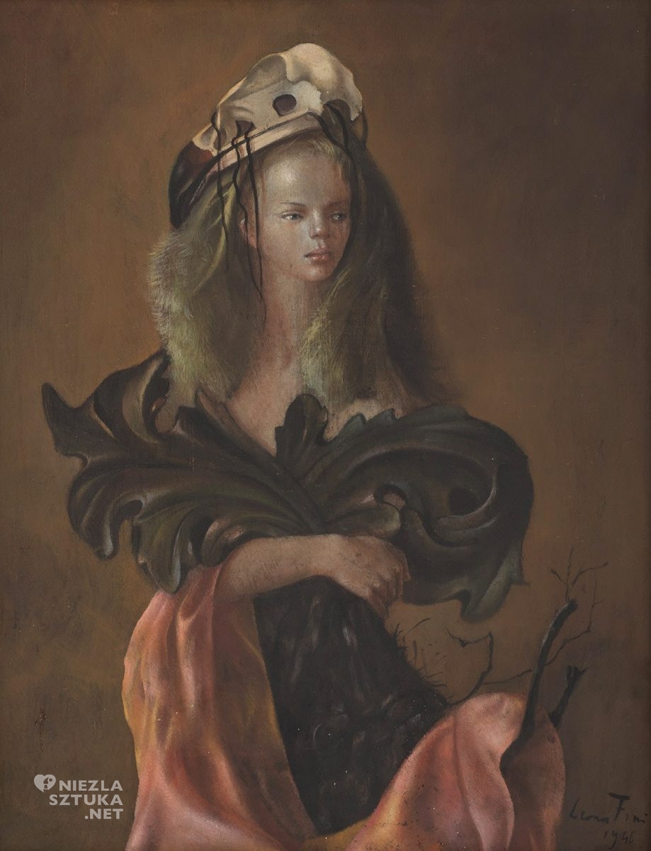 Leonor Fini, Portrait de Femme aus feuilles d'acanthe, kobiety w sztuce, surrealizm, Niezła Sztuka