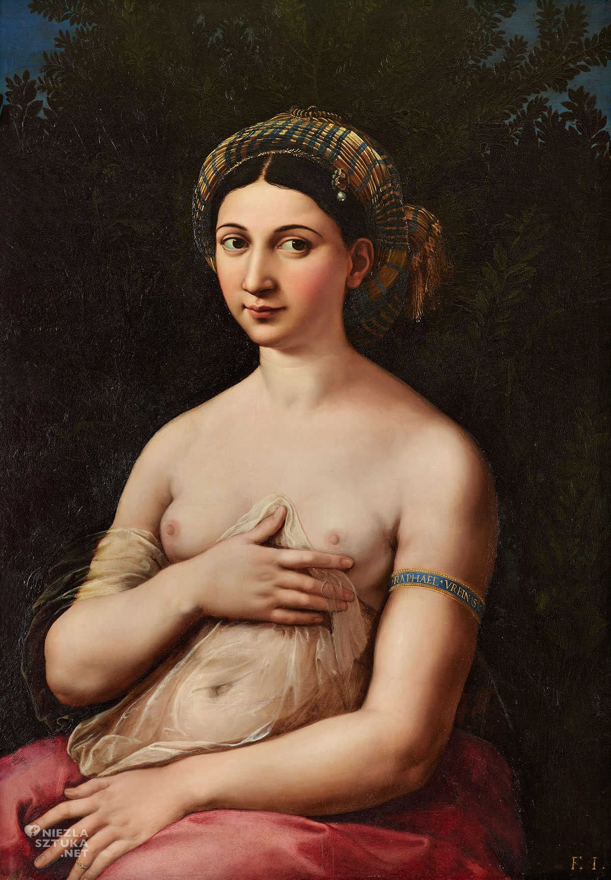 Rafael, La Fornarina, portret, sztuka włoska, niezła sztuka