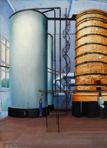 Rafał Malczewski, Wieże Mościckiego wnętrze hali fabrycznej, sztuka polska, Niezła Sztuka