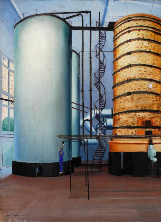 Rafał Malczewski, Wieże Mościckiego wnętrze hali fabrycznej, sztuka polska, Niezła Sztuka