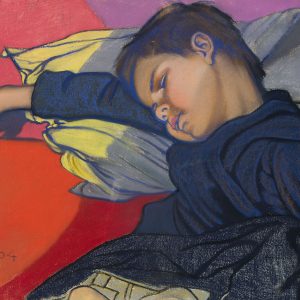 Stanisław Wyspiański Śpiący Mietek, syn Wyspiańskiego, Mietek Wyspiański, dzieci w malarstwie, polska sztuka, Niezła sztuka