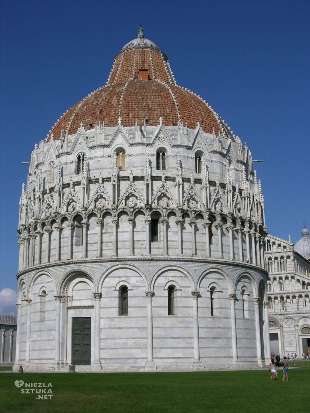 Piza, Piazza dei Miracoli, Baptysterium San Giovanni Battista, architektura, niezła sztuka