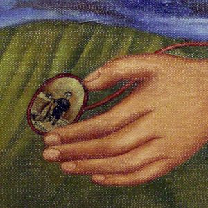 Frida Kahlo, Dwie Fridy, detal, Diego Rivera, sztuka meksykańska, Niezła Sztuka