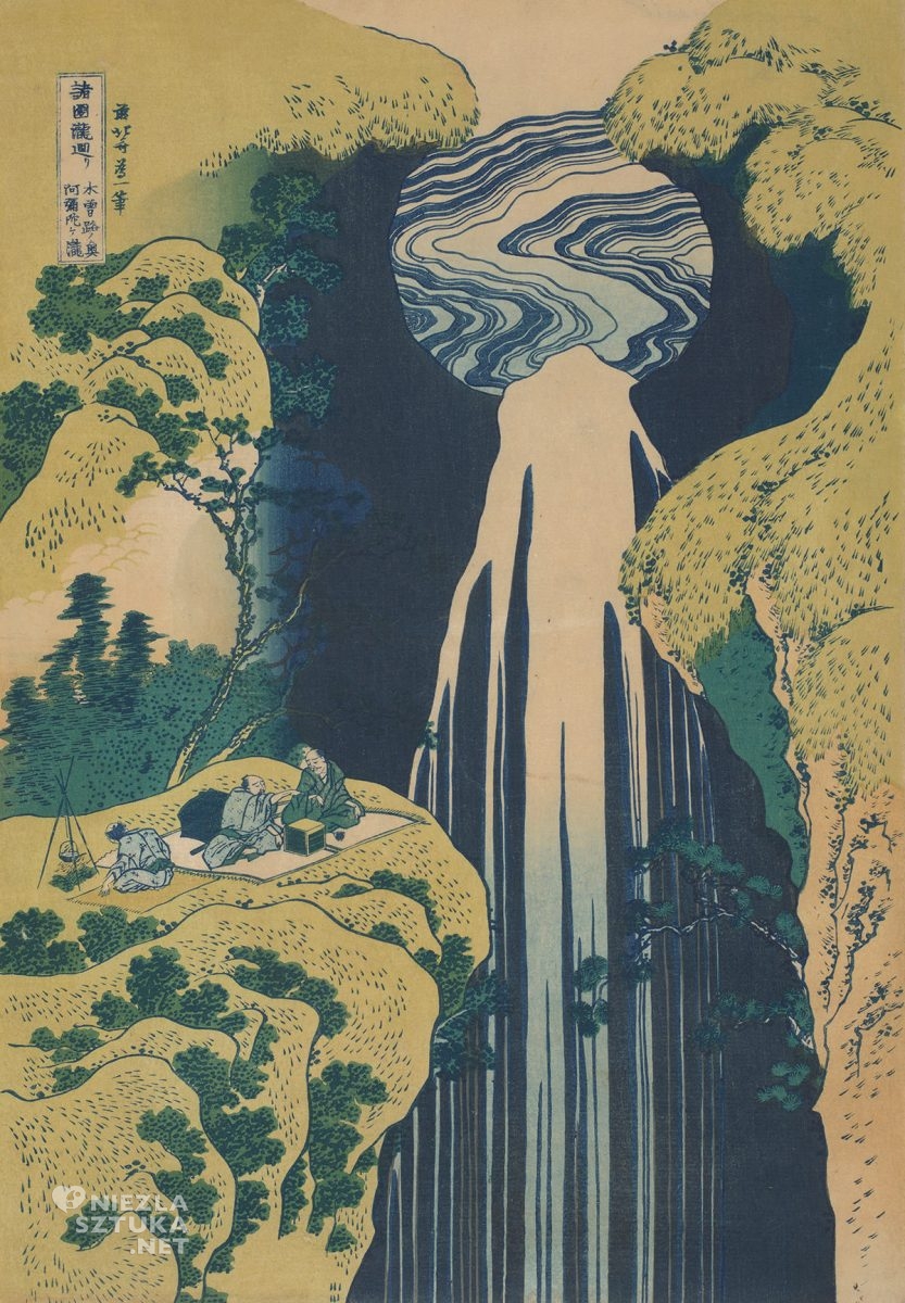 Hokusai Katsushika, The Amida Falls in the Far Reaches of the Kisokaidō Road, sztuka japońska, Niezła Sztuka