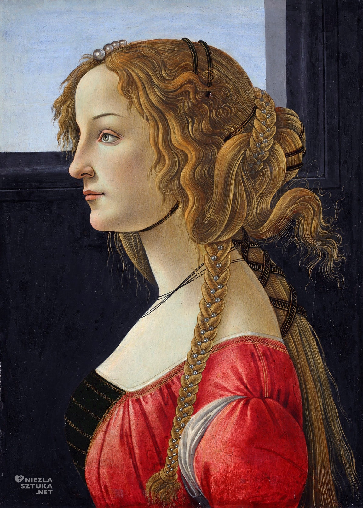 Sandro Botticelli, portret kobiety, Simonetta Vespucci, niezła sztuka