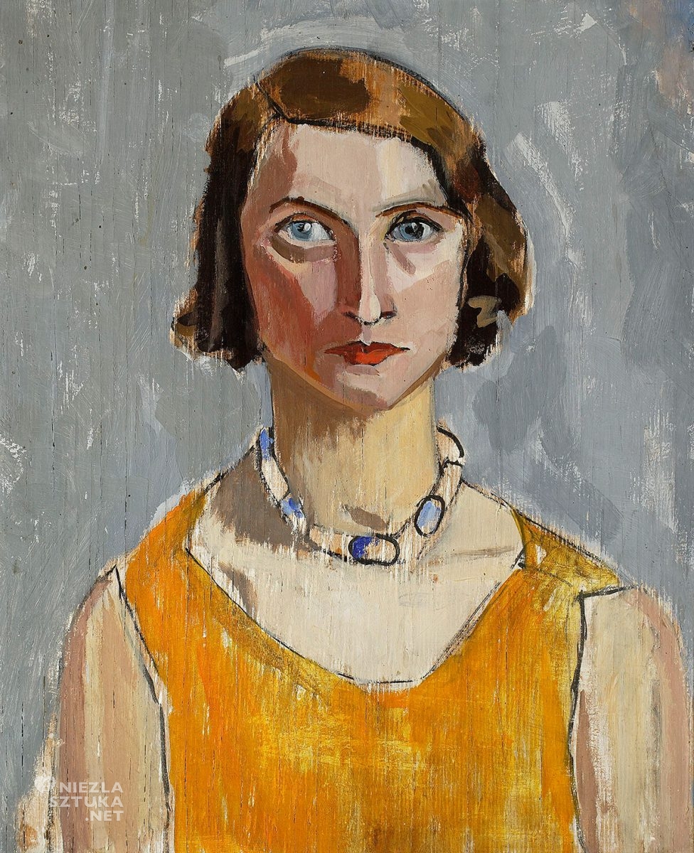 Xawery Dunikowski, Portret córki artysty w pomarańczowej sukni, Maria Xawery Dunikowska, sztuka polska, Niezła Sztuka