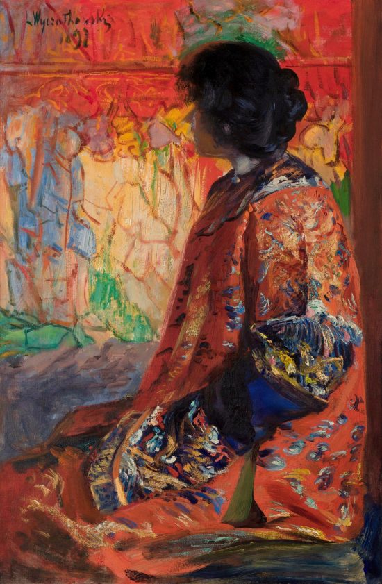 Leon Wyczółkowski, Japonka, kimono, japonizmy, portret, niezła sztuka