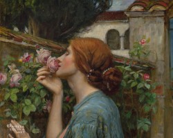 John William Waterhouse, Dusza róży, Moja słodka róża, prerafaelici, Anglia, Niezła Sztuka