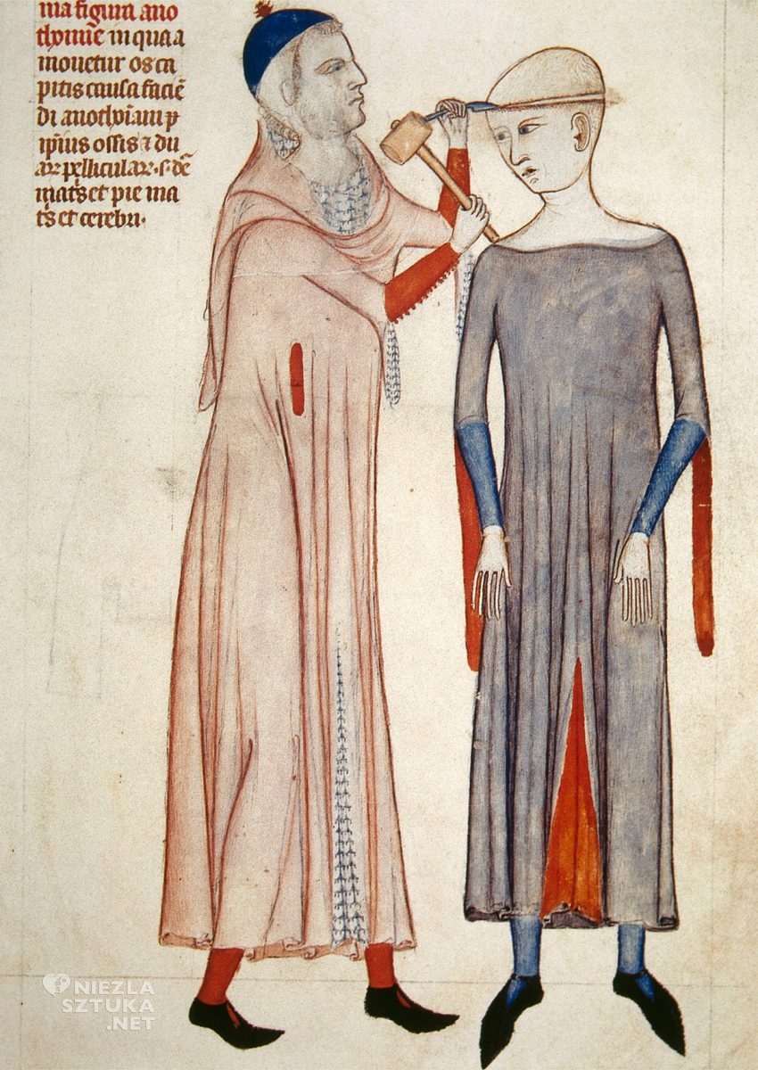 anatomia, średniowieczny lekarz, manuskrypt, niezła sztuka