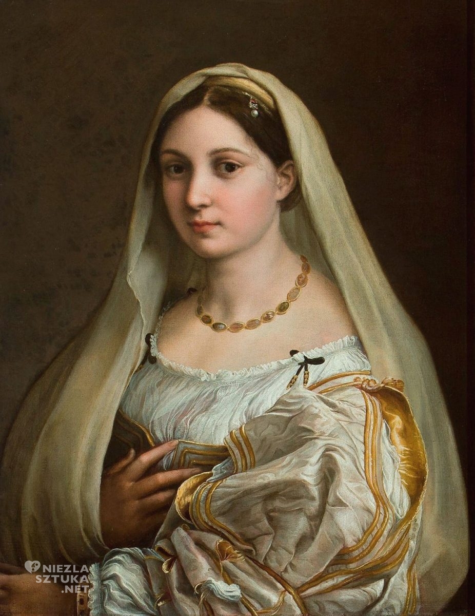 Rafael Santi, La velata, La donna velata, portret kobiety, kobieta z welonem, sztuka włoska, Margherita Luti, niezła sztuka