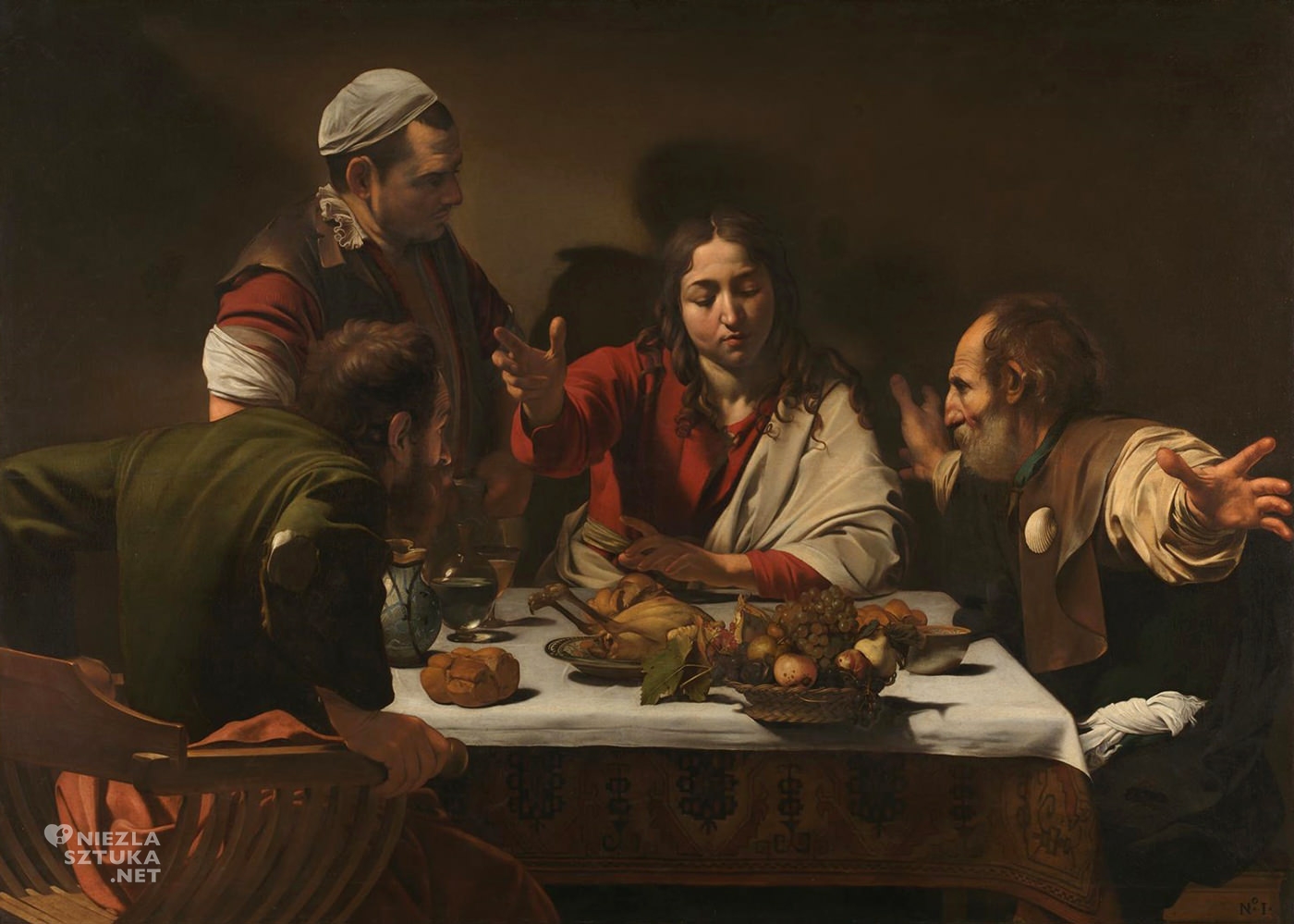 Caravaggio, Wieczerza w Emaus, sztuka religijna, barok, caravaggionizm, Niezła Sztuka