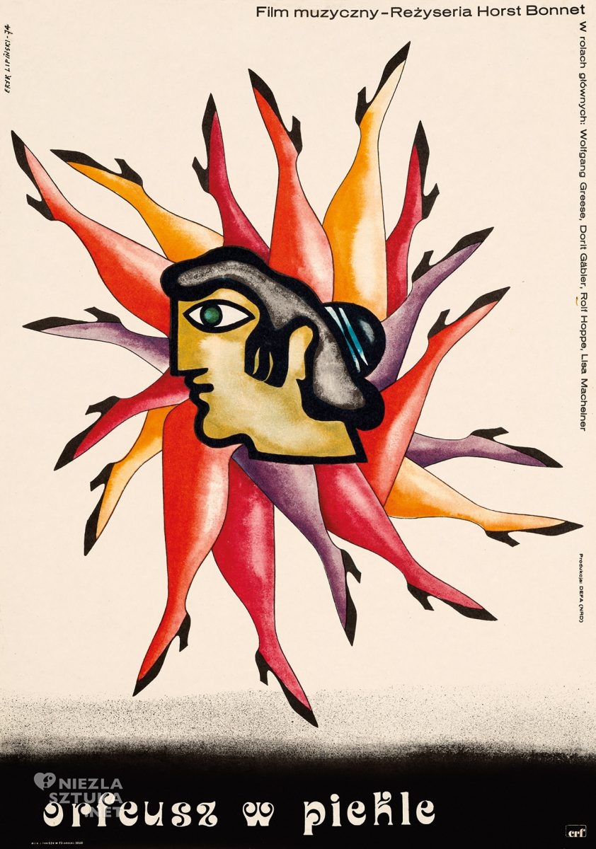 Eryk Lipiński, plakat filmowy, Orfeusz w piekle, polska szkoła plakatu, Niezła Sztuka