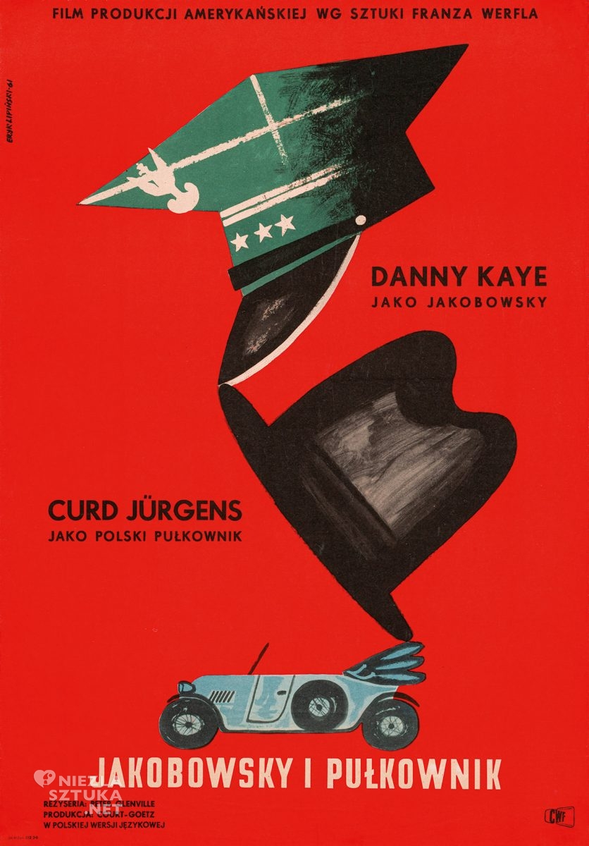 Eryk Lipiński, plakat filmowy, Jakobowsky i pułkownik, polska szkoła plakatu, Niezła Sztuka