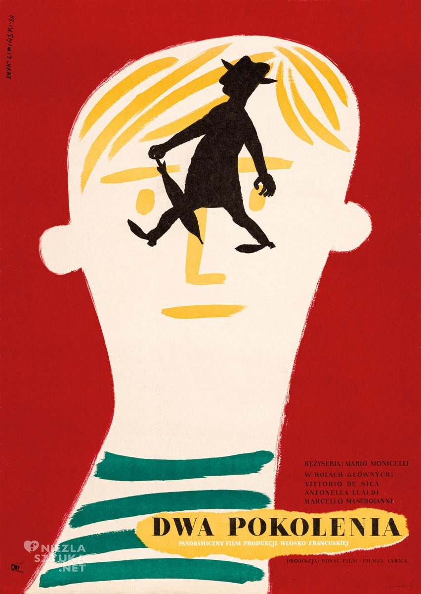 Eryk Lipiński, Dwa pokolenia, plakat filmowy, polska szkoła plakatu, Niezła Sztuka
