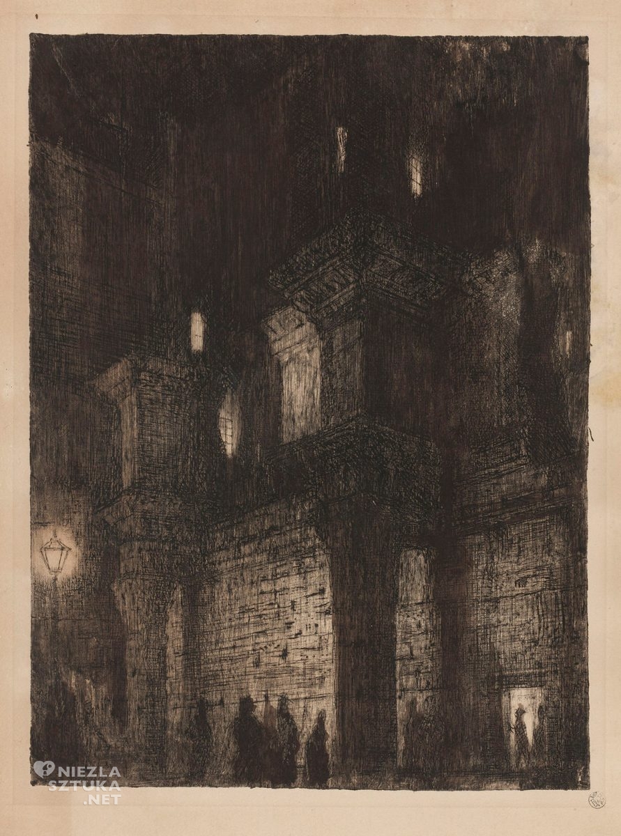 Feliks Jabłczyński, Forum Nervae, sztuka polska, grafika, nokturn, Niezła Sztuka