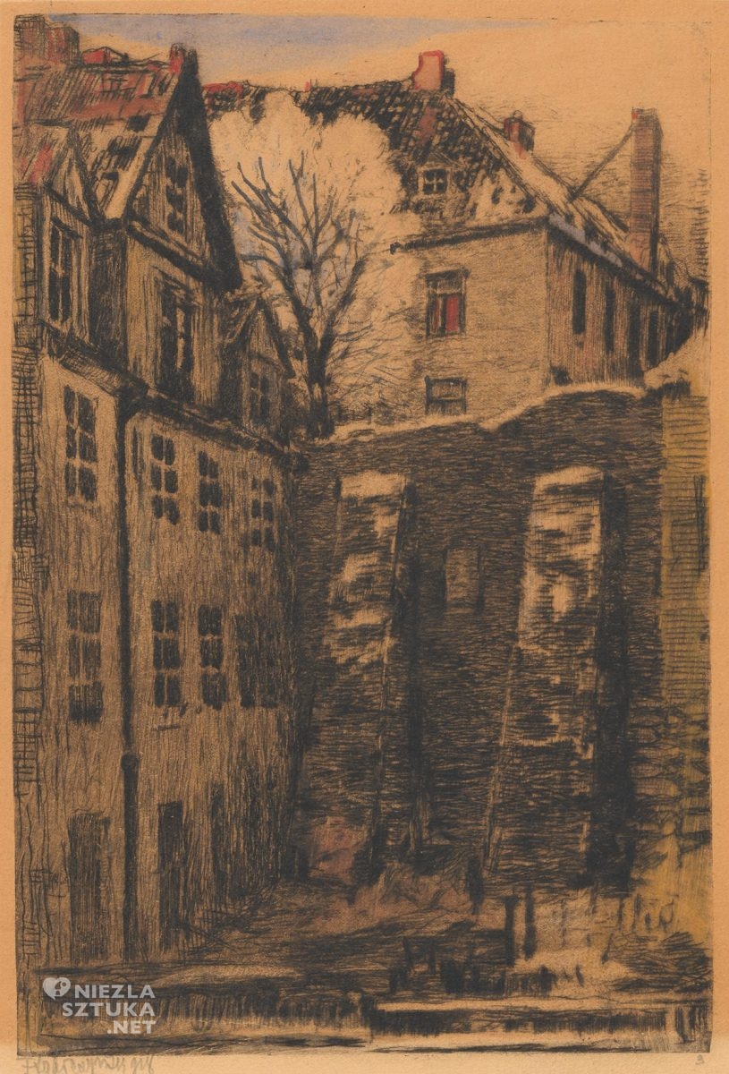 Feliks Jabłczyński, Stare Mury Warszawy od ul. Brzozowskiej, sztuka polska, Niezła Sztuka