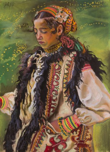 Kazimierz Sichulski, Drużka, Hucułka, folklor, huculszczyzna, sztuka polska, Niezła Sztuka