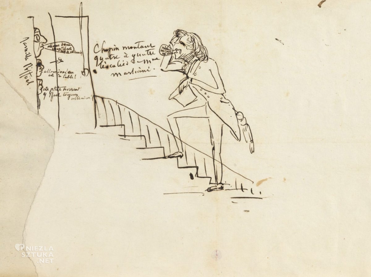 George Sand, Fryderyk Chopin, karykatura, Niezła Sztuka