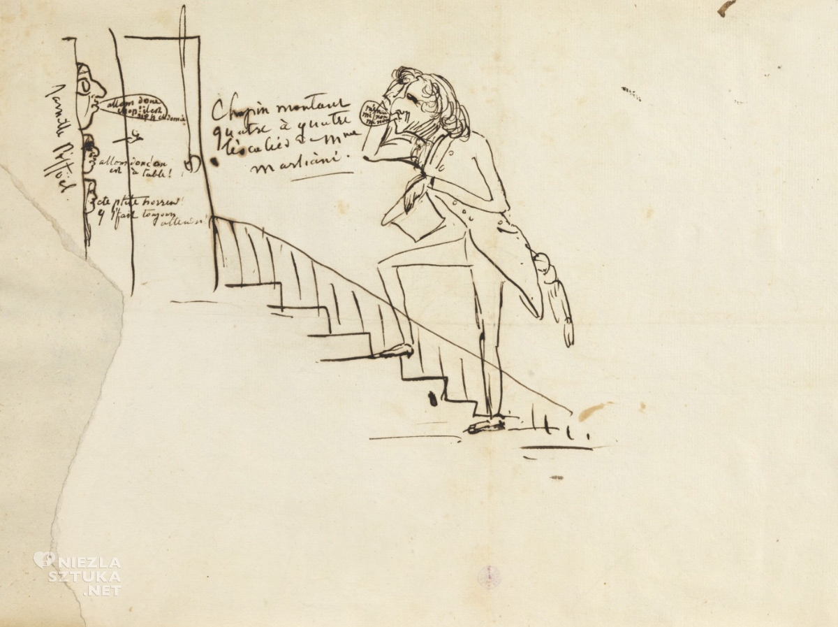 George Sand, Fryderyk Chopin, karykatura, Niezła Sztuka