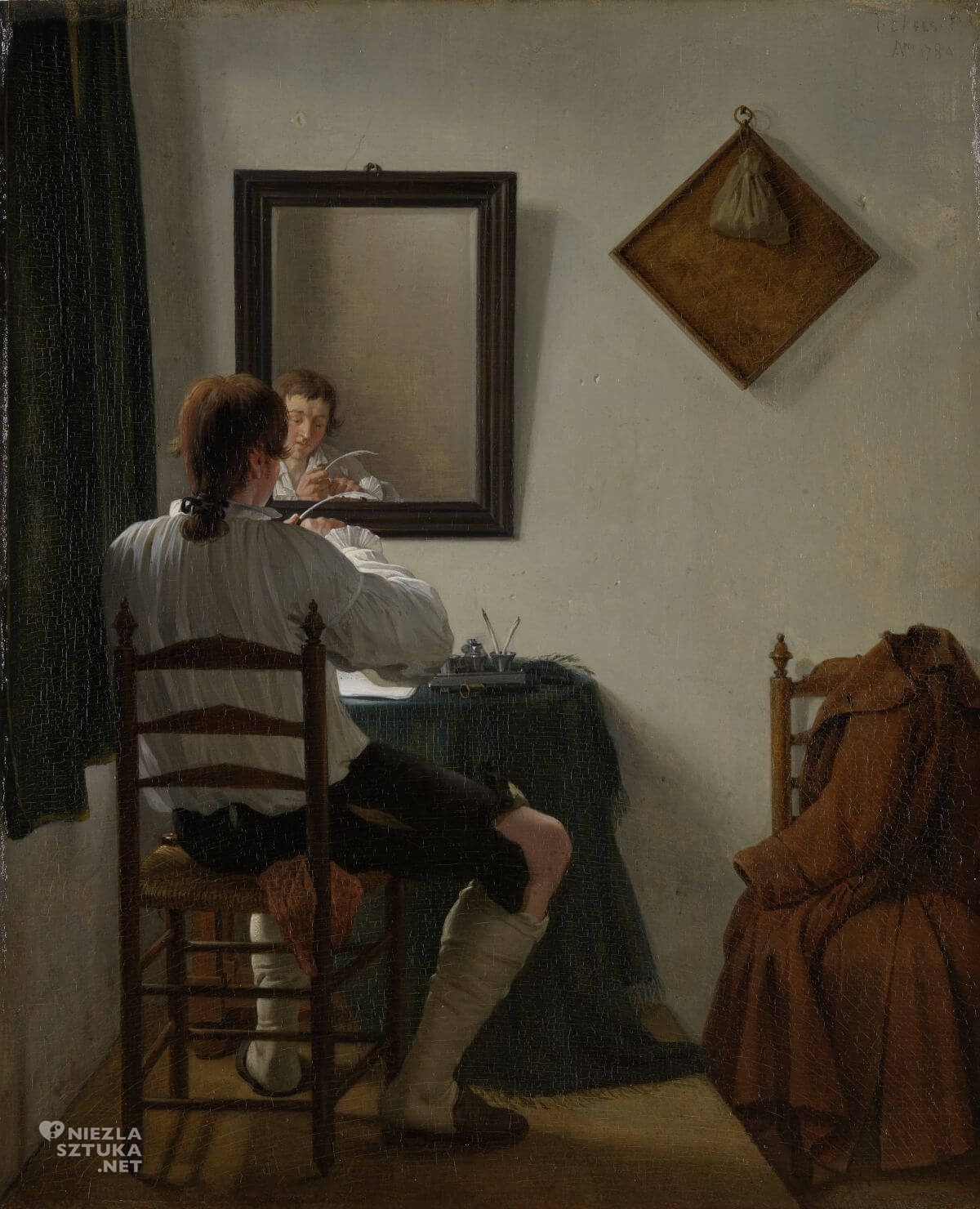 Jan Ekels młodszy, Pisarz, który ostrzy swe pióro, Rijksmuseum, sztuka holenderska, niezła sztuka