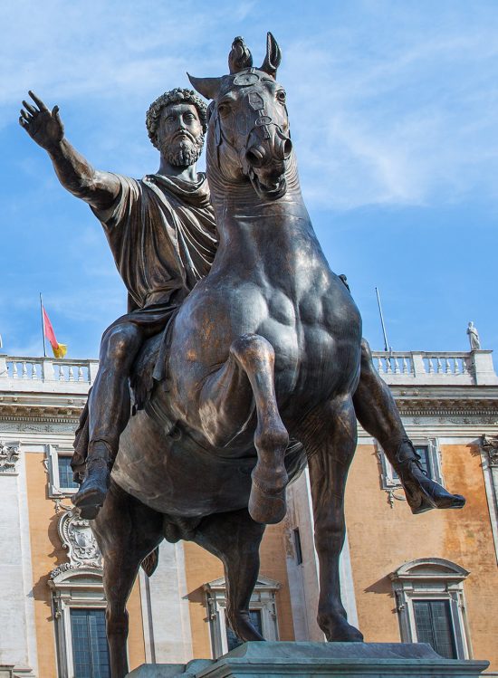 Piazza del Campidoglio, Kapitol, Rzym, Marek Aureliusz, pomnik konny Marka Aureliusza, niezła sztuka