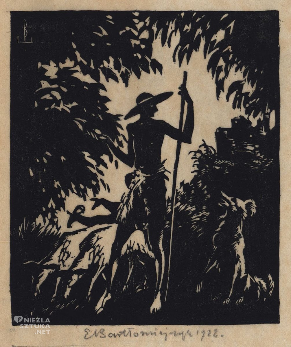 Edmund Bartłomiejczyk, Pasterz kóz, sztuka polska, grafika, Niezła Sztuka