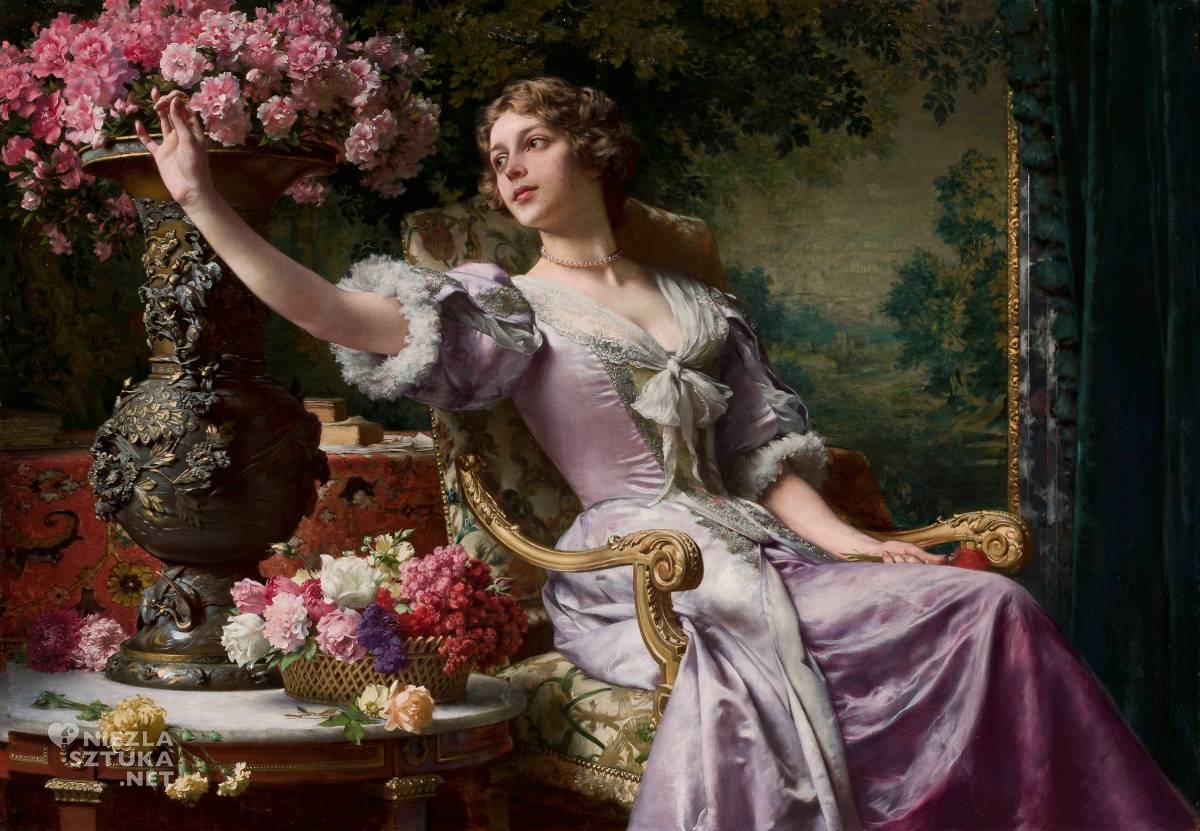 Władysław Czachórski, Dama w liliowej sukni z kwiatami, sztuka polska, Polacy w Monachium, Niezła Sztuka