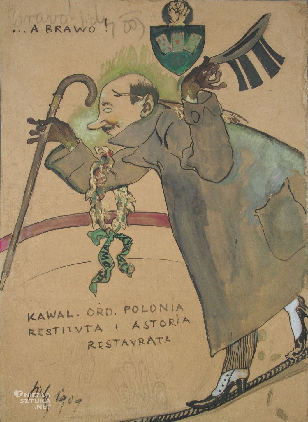 Kazimierz Sichulski, karykatura, portret, Kornel Makuszyński, Muzeum Tatrzańskie w Zakopanem, niezła sztuka