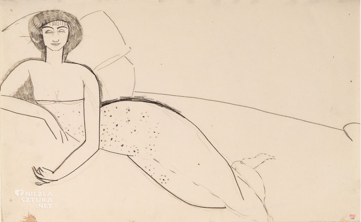 Amedeo Modigliani, szkic, portret rosyjskie poetki, Anna Achmatowa, Niezła Sztuka