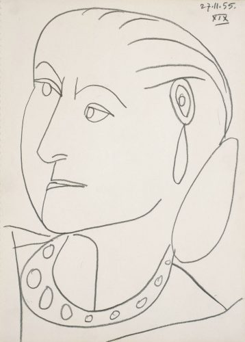 Pablo Picasso, Portret Heleny Rubinstein, rysunek, kubizm, Niezła Sztuka