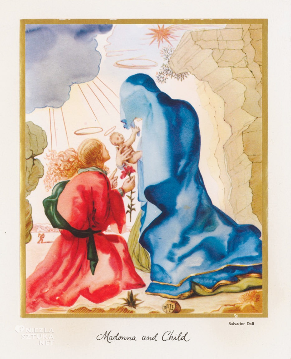 Salvador Dali, Madonna z dzieciątkiem, kartki świąteczne, Boże Narodzenie, Niezła Sztuka