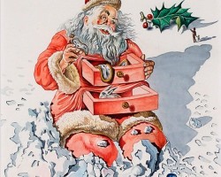 Salvador Dali, Święty Mikołaj z szufladami, surrealizm, kartki świąteczne, Boże Narodzenie, Niezła Sztuka