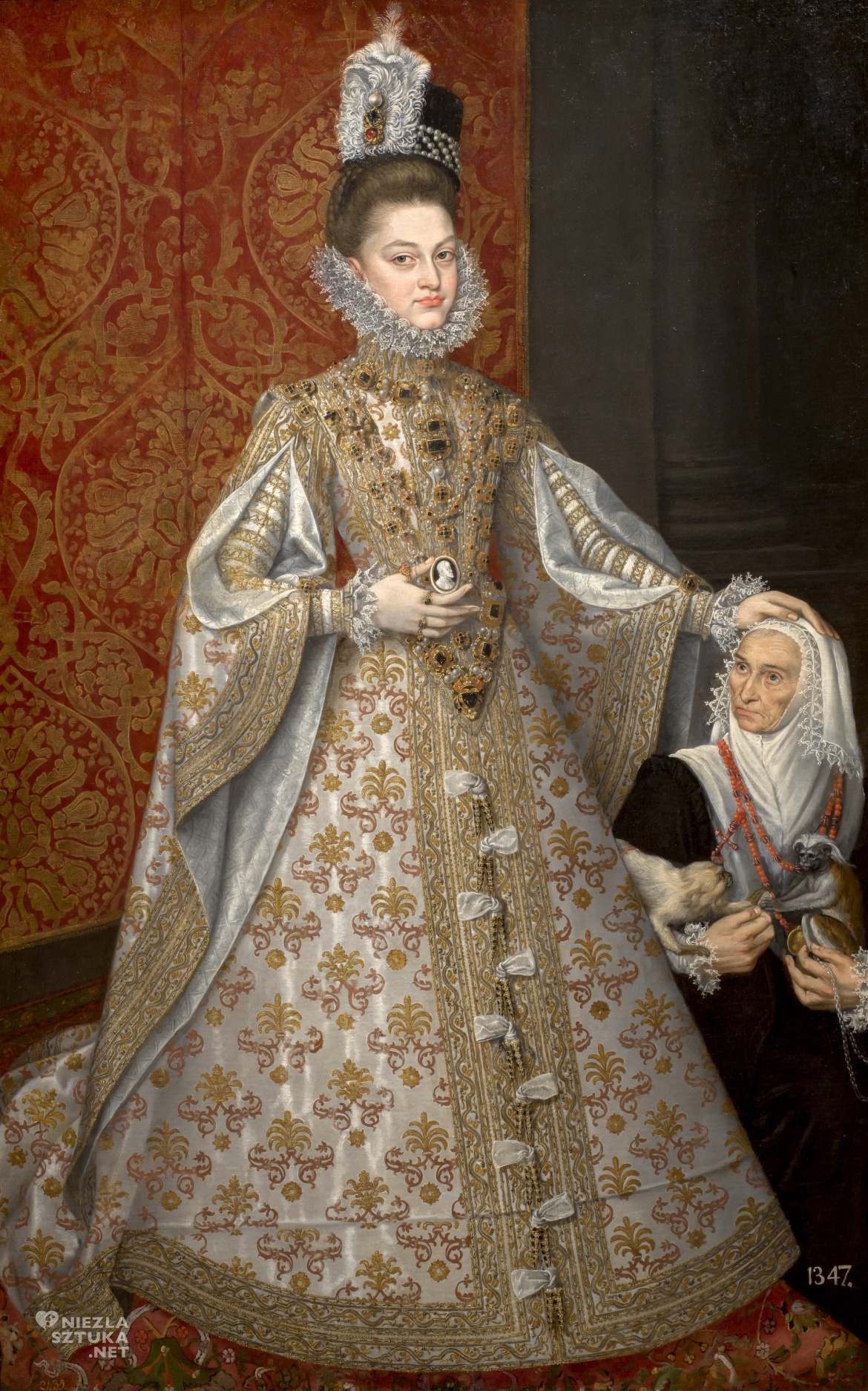 Alonso Sánchez Coello, Portret infantki Izabeli Klary Eugenii z Magdaleną Ruiz, sztuka hiszpańska, Habsburgowie, Niezła Sztuka
