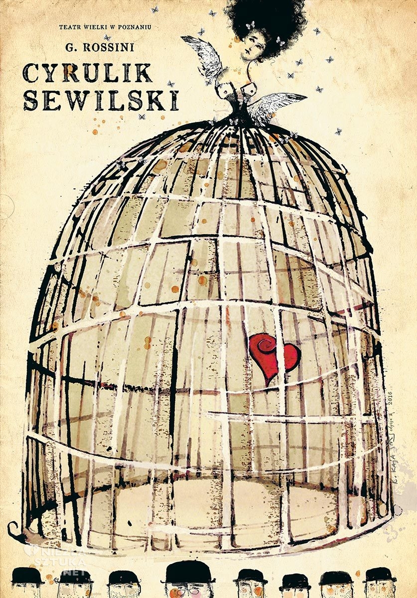 Ryszard Kaja, plakat, Cyrulik Sewilski, teatr, polska szkoła plakatu, Niezła Sztuka