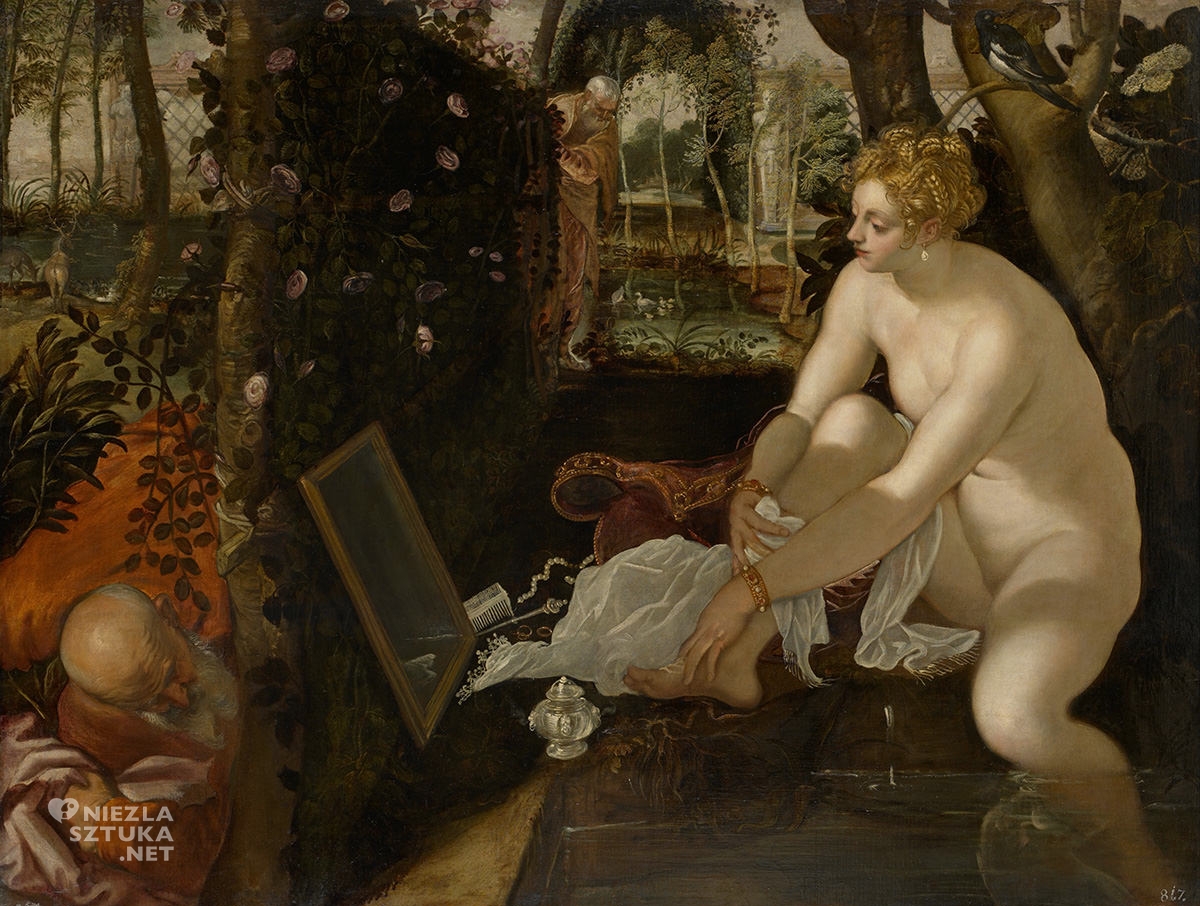 Tintoretto, Zuzanna i starcy, motywy biblijne, sztuka włoska, Niezła Sztuka