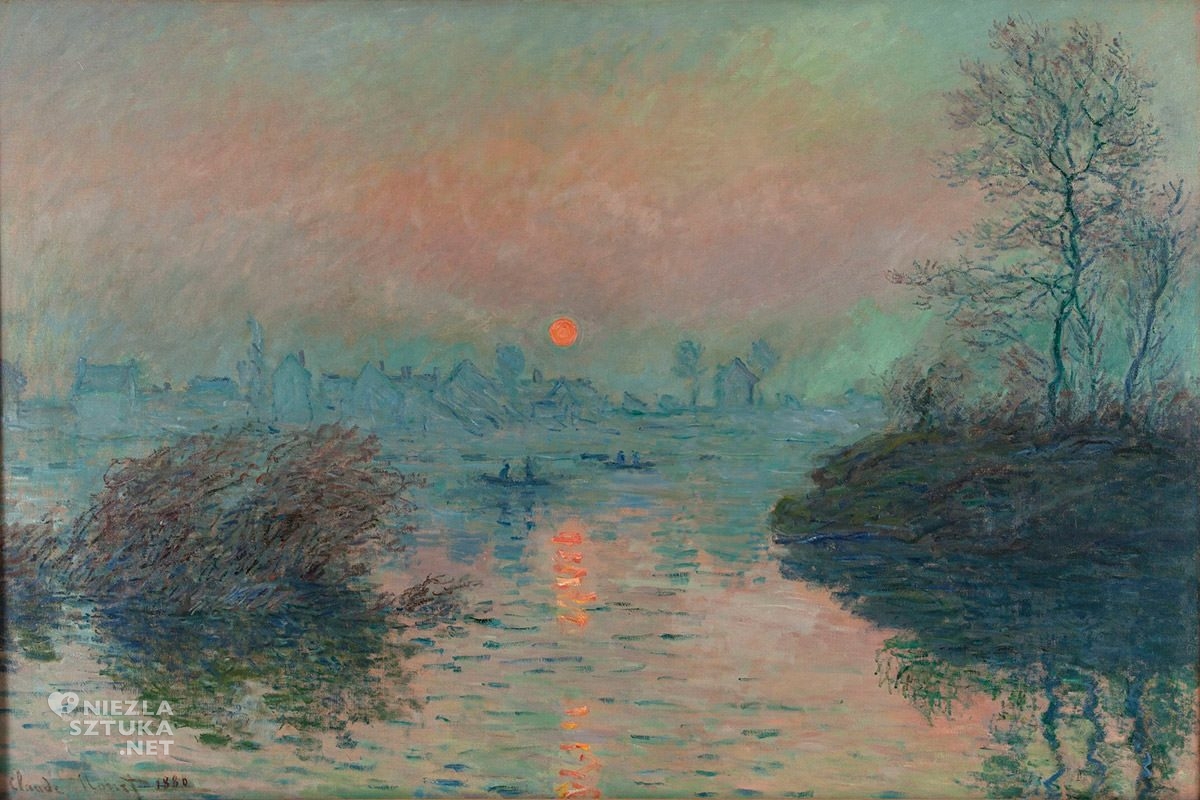 Claude Monet, Zachód słońca nad Sekwaną w Lavacourt, impresjonizm, niezła sztuka