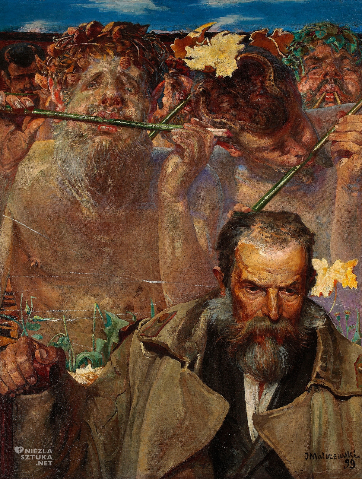 Jacek Malczewski, Dzieje piosenki - Portret Adama Asnyka, Adam Asnyk, sztuka polska, symbolizm, malarstwo polskie, niezła sztuka