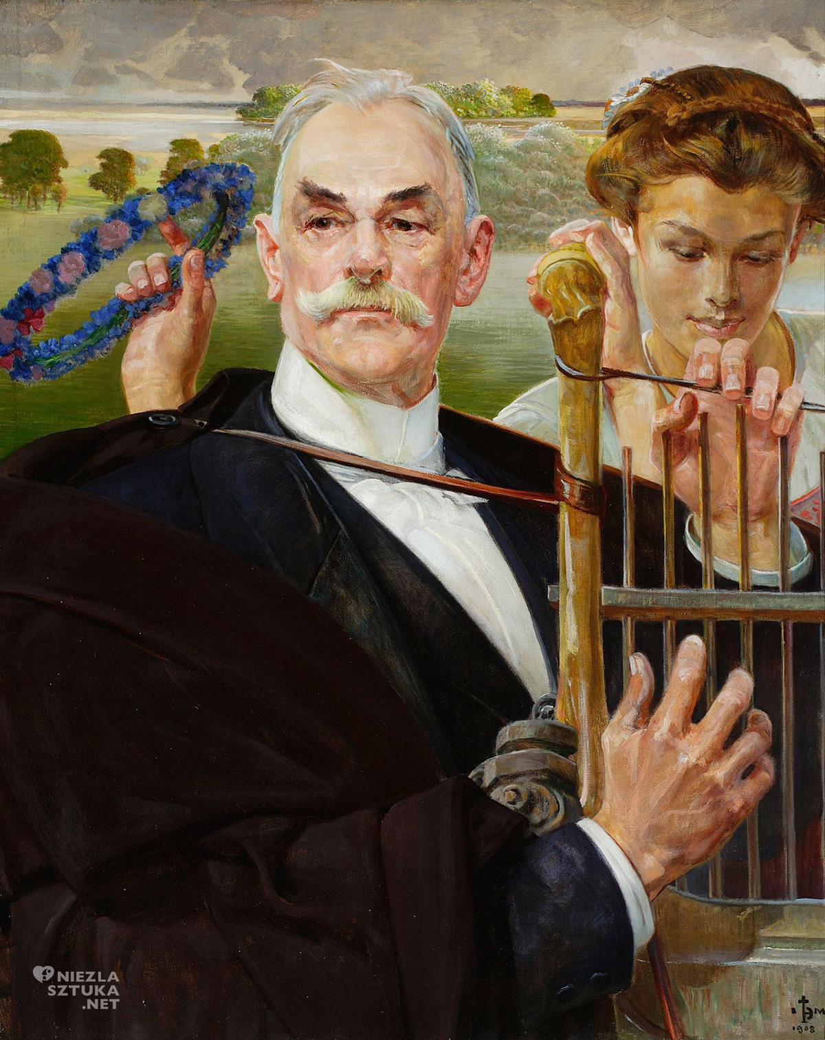 Jacek Malczewski, Portret Władysława Żeleńskiego, kompozytor, sztuka polska, malarstwo polskie, Niezła Sztuka